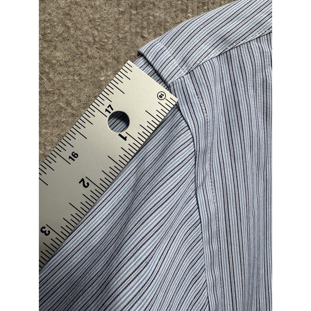 Brooks Brothers Men's 15-33 Shirt Long Sleeve Blue Black Strips Preppy Casual - Picture 12 of 16